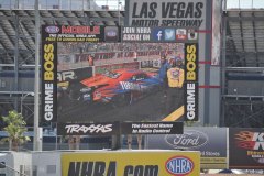 Turbos Direct on the jumbotron at NHRA