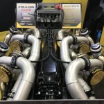Quad turbo V12 LS using two sets of GTX3582R Gen II mirrored turbochargers for this crazy build by Haltech